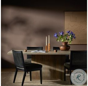 Kelby Light Wash Carved Mango 84" Rectangular Dining Table