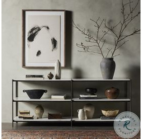 Felix Hammered Grey with Clear Powder Coat 78" Large Console Table
