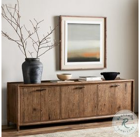 Glenview Weathered Oak Veneer 6 Door Sideboard