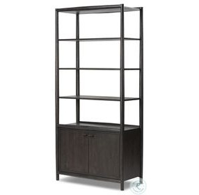 Glenview Smoked Black Oak 2 Door Bookcase