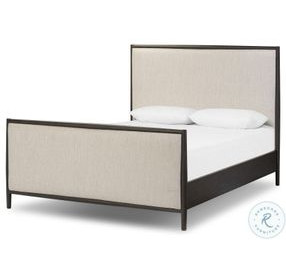 Glenview Cracked Smoked Black Veneer Queen Upholstered Bed