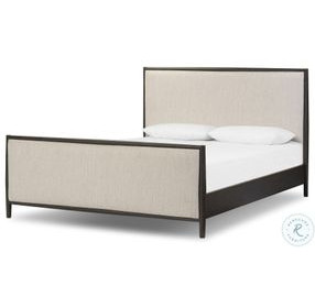 Glenview Cracked Smoked Black Veneer King Upholstered Bed