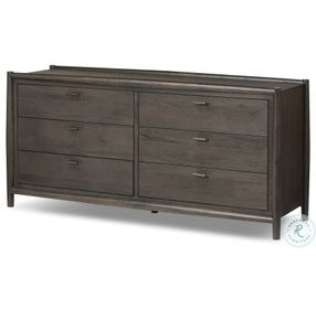 Glenview Cracked Smoked Black Oak 6 Drawer Dresser