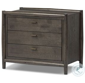 Glenview Cracked Smoked Black Oak 3 Drawer Nightstand