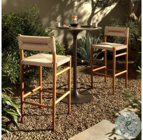 Lomas Vintage White Outdoor Bar Stool