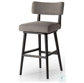 Cardell Alcala Nickel Performance Fabric Swivel Bar Stool