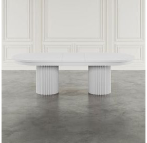 Auden White Extendable Oval Dining Table