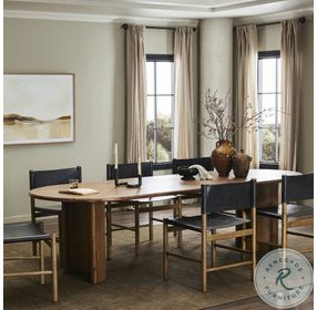 Paden Seasoned Brown Acacia 118" Oval Dining Table