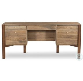 Reza Smoked Honey Drawer Home Office Set