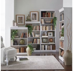 Magnolia Manor Antique White and Weathered Bark 60" Bookcase