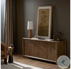Glenview Weathered Oak 4 Door Sideboard