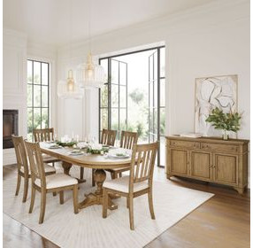 Brentwood Cascade Oak Extendable Oval Dining Table