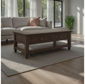 Brentwood Arbor Oak Rectangular Cocktail Table with 2 Drawers