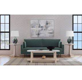 Horizons White Oak and White Marble Rectangular Cocktail Table