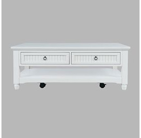 Westport White Rectangular Occasional Table Set with Storage