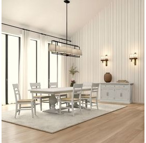 Hampton White 96" Extendable Rectangular Dining Table
