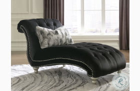 Harriotte Black Velvet Chaise