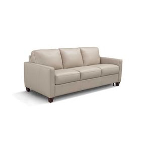 Millbrook Taupe Plain Leather 84" Sofa