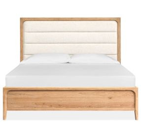 Somerset Butternut and White Performance Fabric Upholstered Panel Bedroom Set
