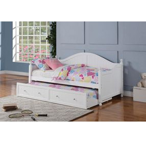 Julie Ann White Curved Back Twin Daybed With Trundle