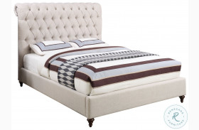 Devon Beige Queen Upholstered Panel Bed