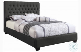 Chloe Charcoal Upholstered Queen Panel Bed
