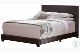 Dorian Brown Upholstered Full Panel Bed