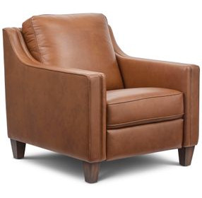 Finley Brown Leather Power Recliner with USB Charging