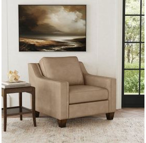 Finley Beige Leather Power Recliner with USB Charging