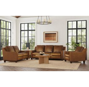 Finley Brown Leather 87" Power Reclining Sofa with USB Charging