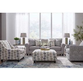 Amos Pebble Gray 87" Sleeper Sofa with Throw Pillows