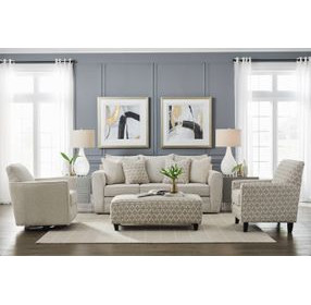 Wowza Sand Off White 88" Sofa with Throw Pillows