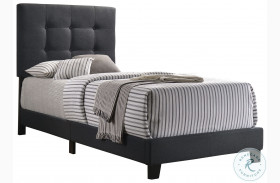 Mapes Charcoal Upholstered Twin Panel Bed