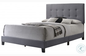 Mapes Gray Upholstered Queen Panel Bed