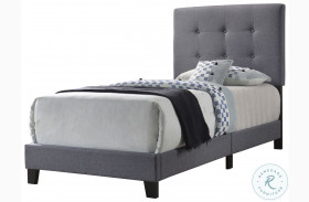 Mapes Gray Upholstered Twin Panel Bed