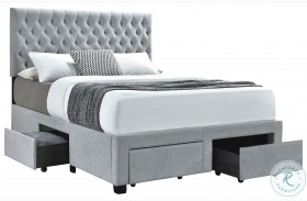 Soledad Light Gray Upholstered Full Storage Platform Bed