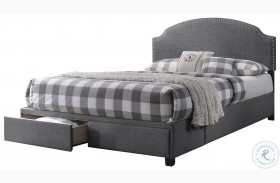 Niland Charcoal Upholstered Full Storage Platform Bed