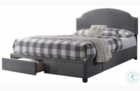 Niland Charcoal Upholstered Queen Storage Platform Bed