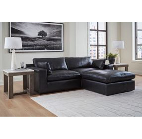 Emilia Black Leather Modular 3 Piece Sectional