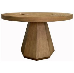 Aurora Latte Round Dining Room Set with Lazy Susan