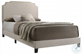 Tamarac Beige Upholstered King Panel Bed