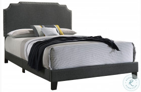 Tamarac Gray Upholstered King Panel Bed