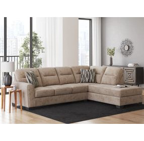 Olten Mocha 2 Piece Modular Sectional with RAF Chaise
