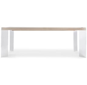 Modulum Polished Stainless Steel And Sahara Extendable Dining Table