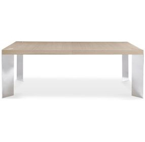 Modulum Polished Stainless Steel And Sahara Extendable Dining Table