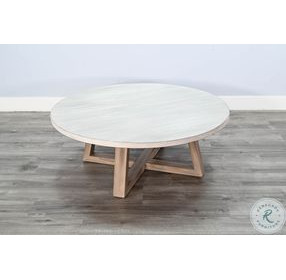 Cozy Luxe Light Gray Rowan Round 48" Round Coffee Table