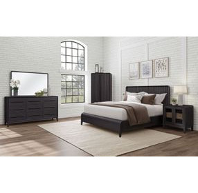 Aurora Peppercorn Queen Waterfall Panel Bed