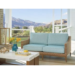 Palm Desert Poolside Green Outdoor 66" Loveseat