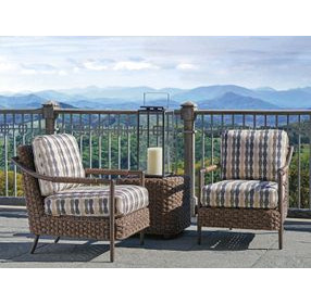 Kilimanjaro Beige and Black Upholstered Outdoor Occasional Chair