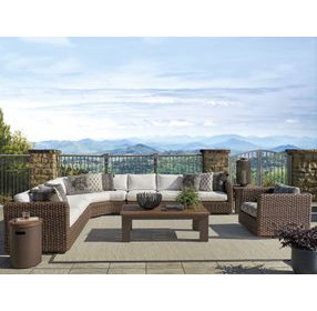 Kilimanjaro Beige 4 Piece Modular Outdoor Sectional with Loveseat